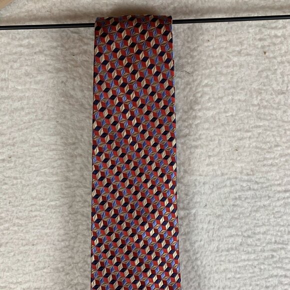 Paul Fredrick Necktie Men's Multicolor Geometric 100% Silk Formal Business 9718 - Picture 3 of 8